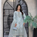 Naaira By Dressline Semi Stitched 3 Piece Organza Formals Collection'2025-naaira-blue