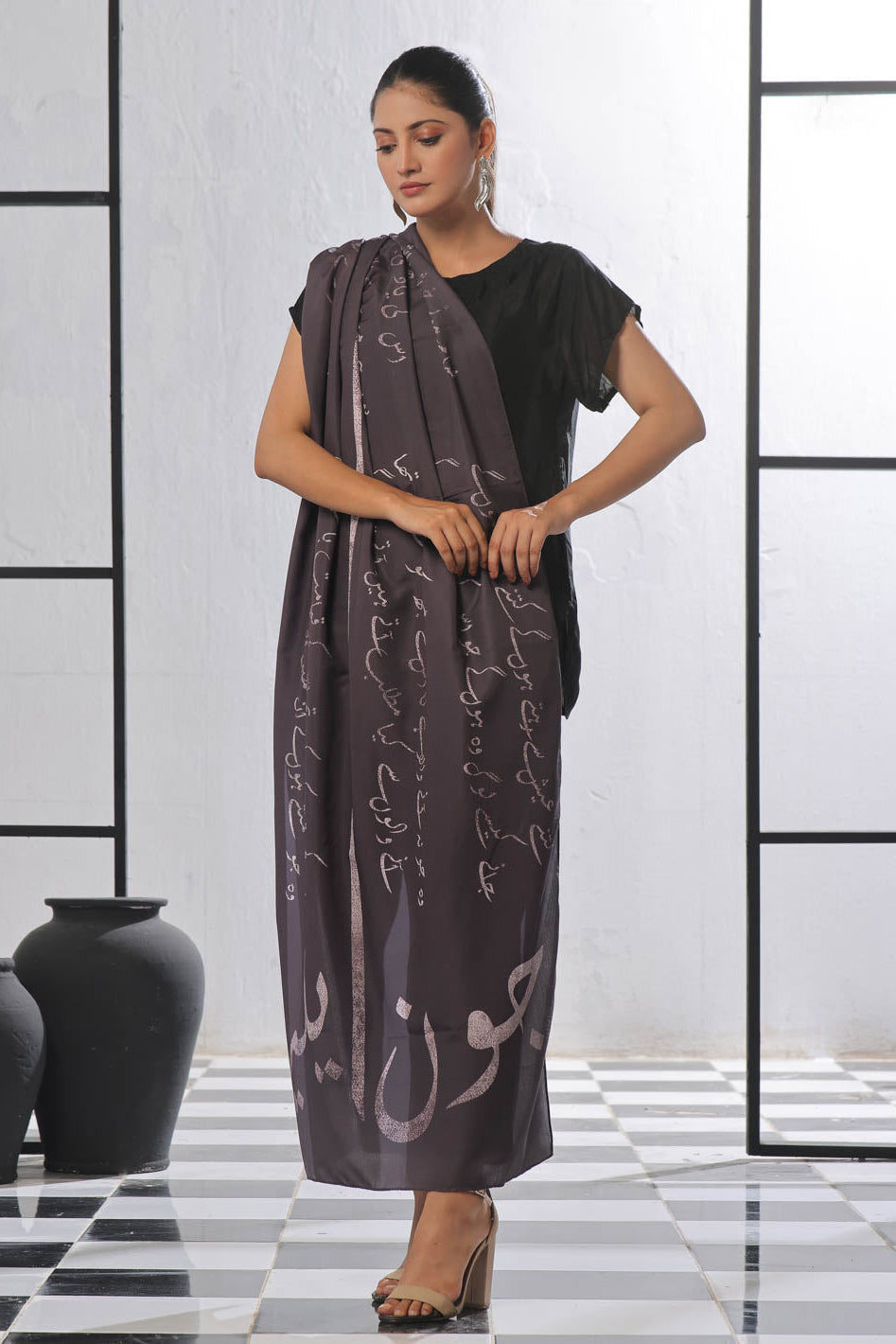 Tng By Md Stole Collection-Jaun Elia Stole (Grey)