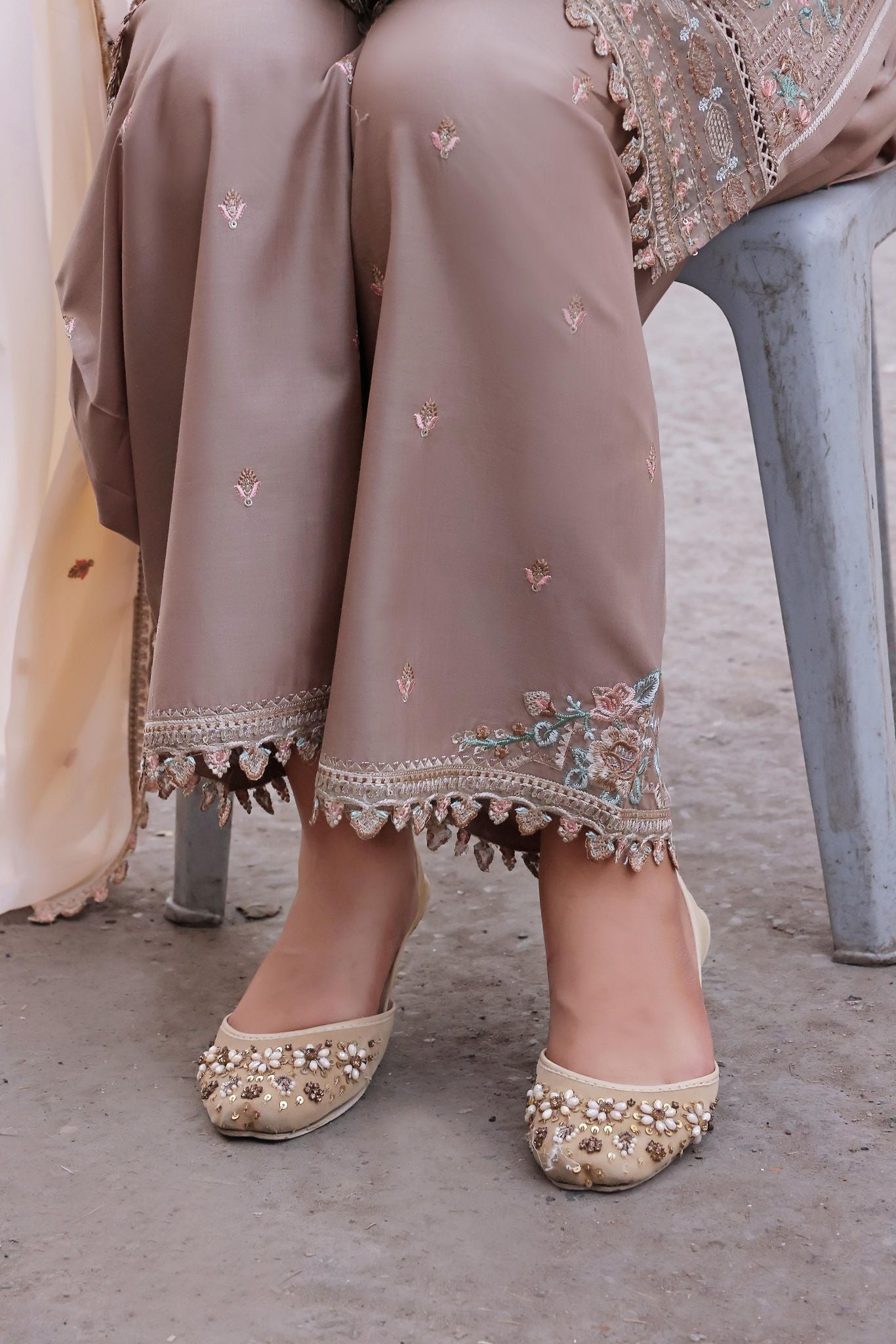 Dressline Basant Stitched Luxury Emb Banadora Lawn Collection With Chiffon Dupatta & Emb Cotton Trousers