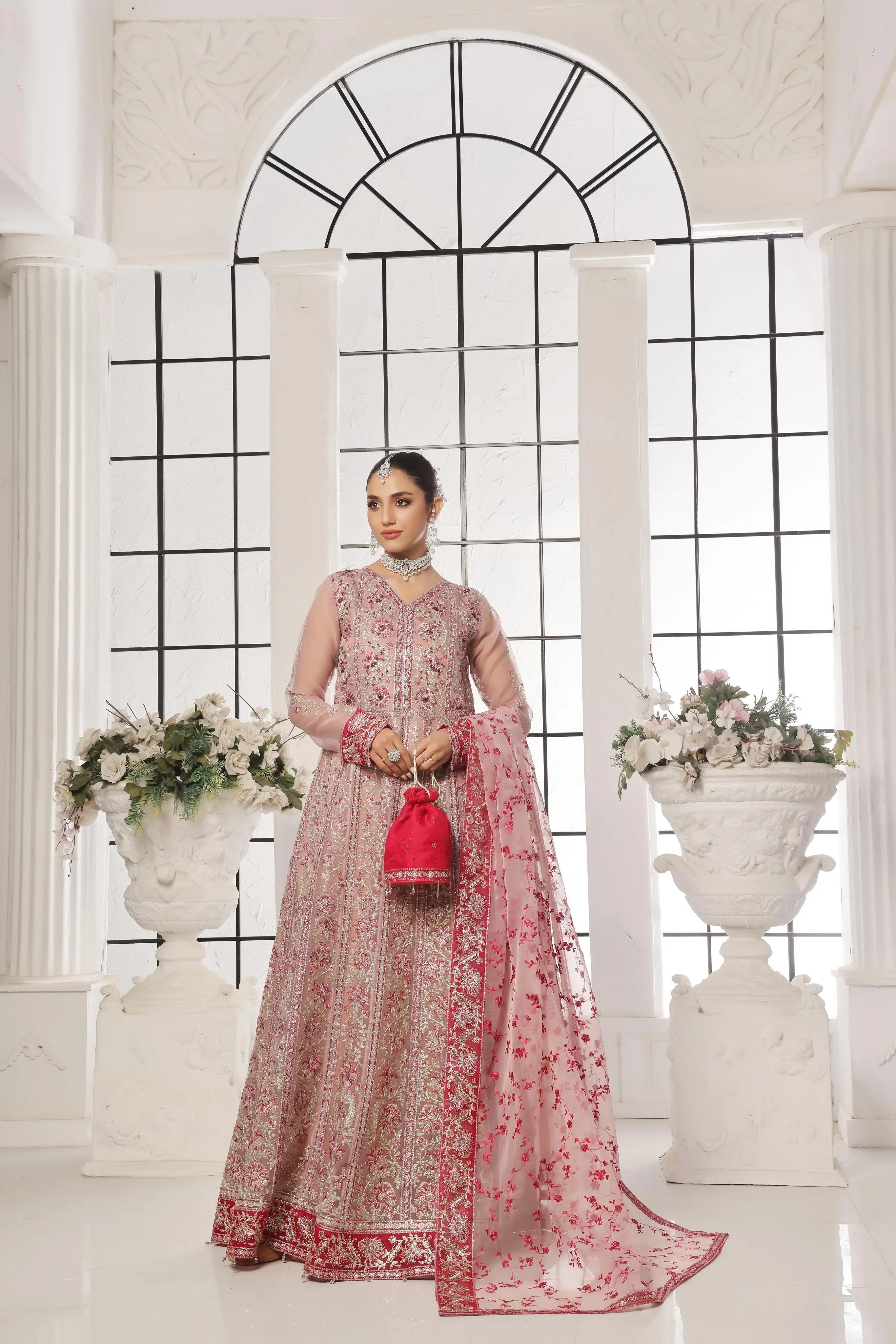 Dressline New Semi Stitched 3 Pc Luxury Emb Maxi Collection