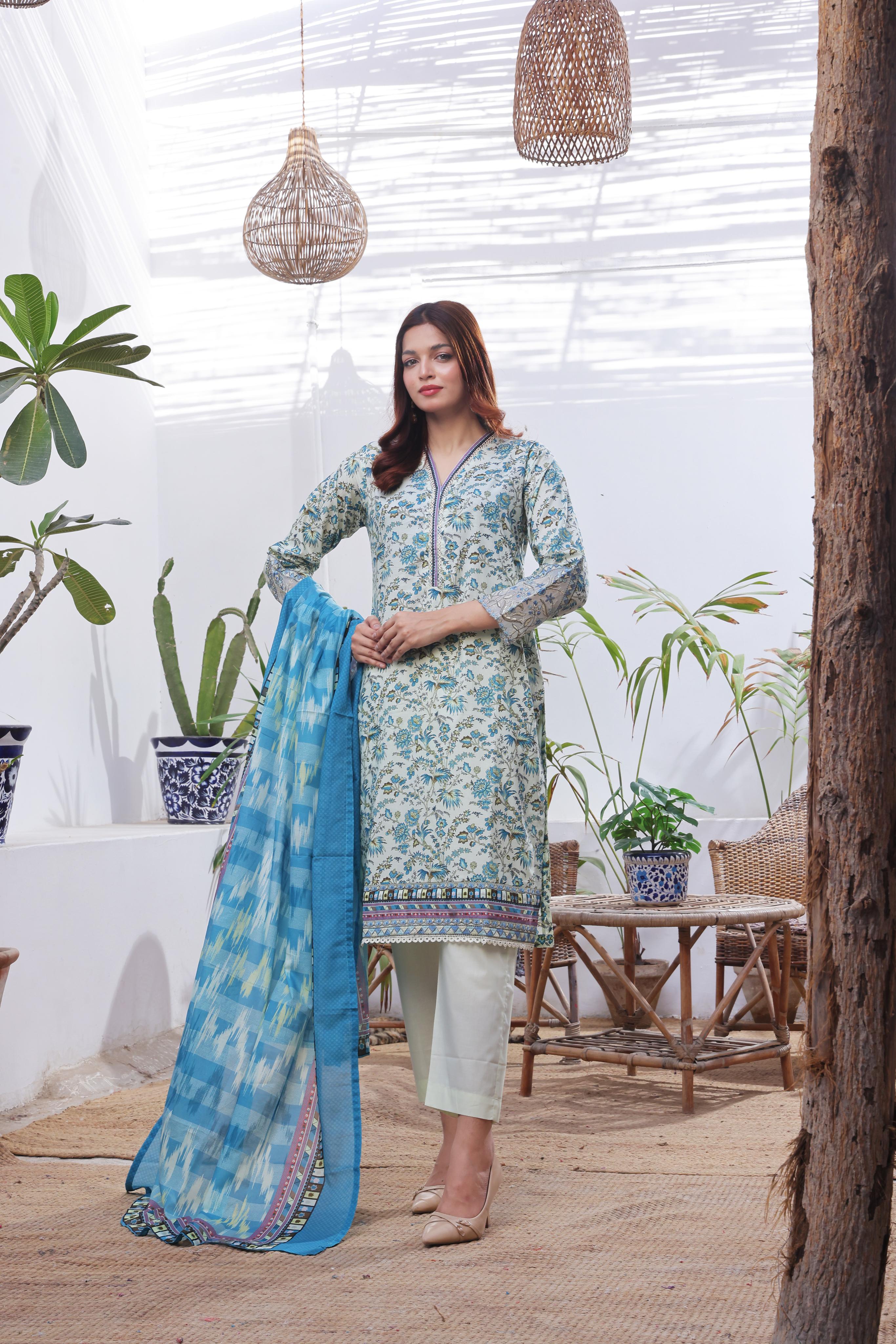 Dressline Launching New Stitched 3 Piece Emb Print Lawn Collection