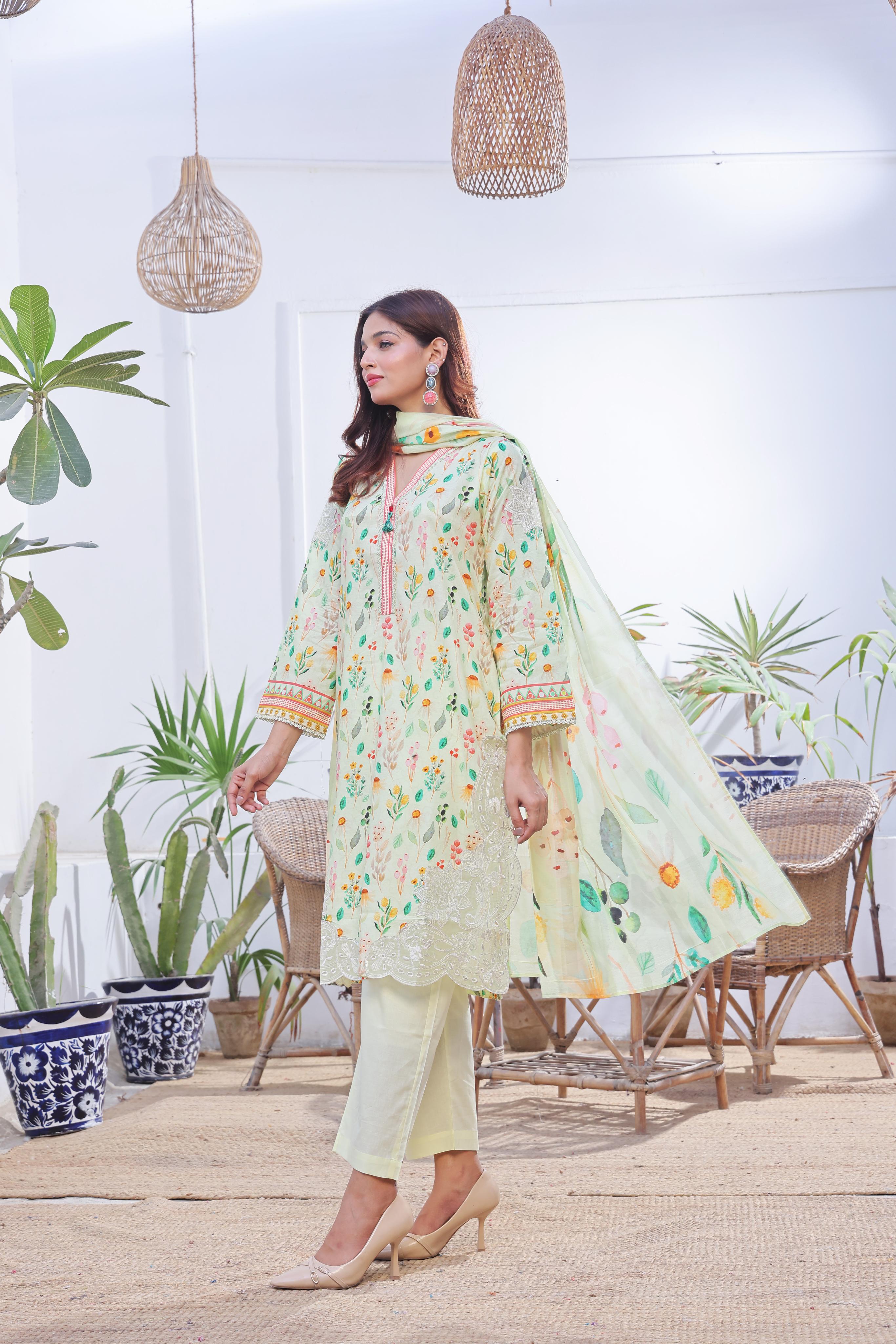 Dressline Launching New Stitched 3 Piece Emb Print Lawn Collection