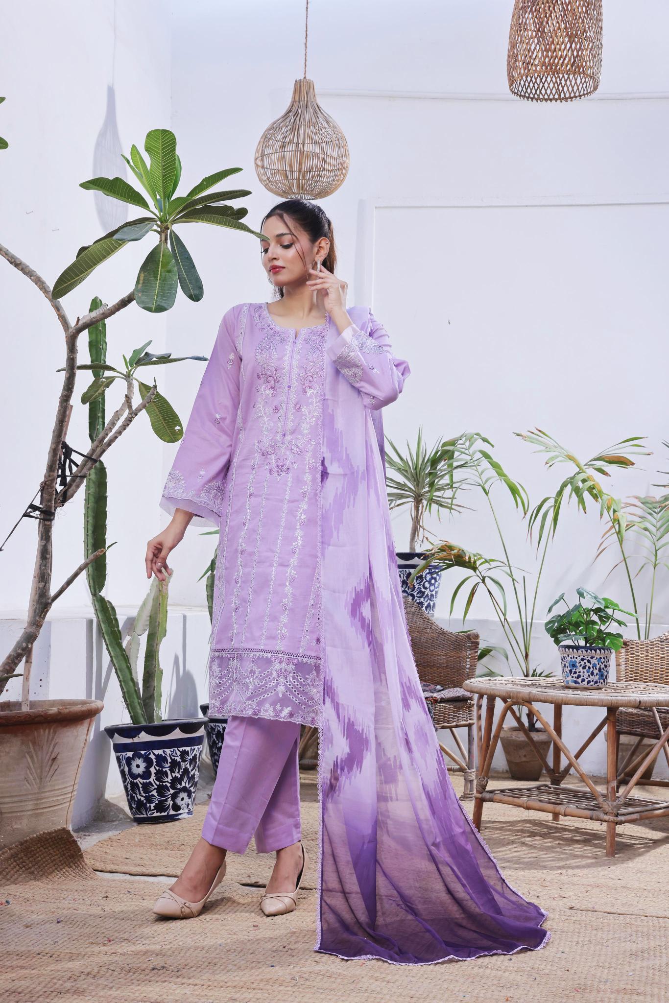 Dressline Launching New Stitched 3 Piece Emb Lawn Jacquard With Munnar Dupatta Collection