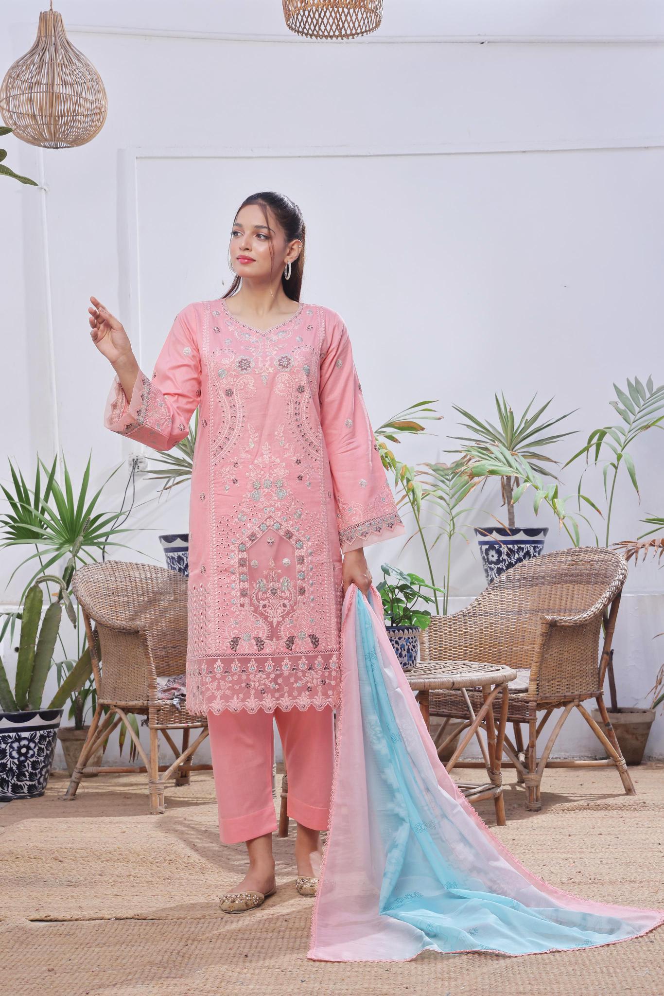 Dressline Launching New Stitched 3 Piece Emb Lawn Jacquard With Munnar Dupatta Collection