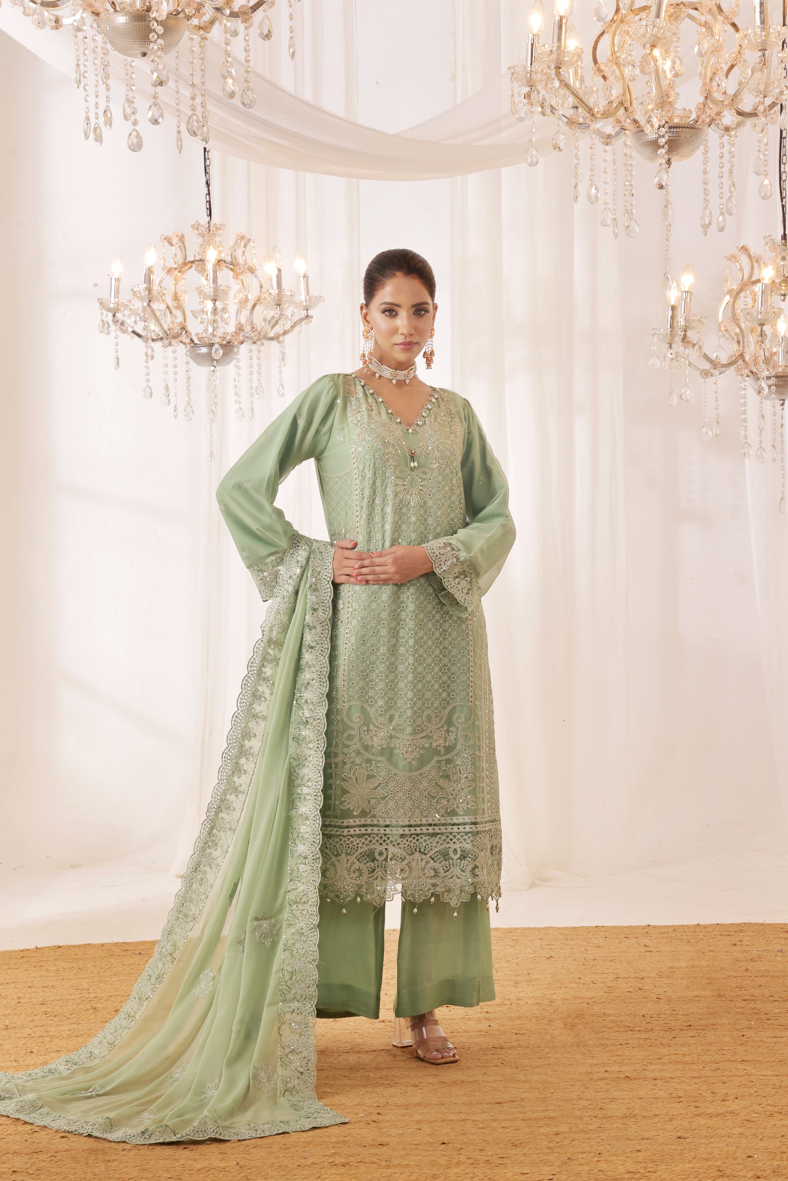 Parkha By Dressline Semi Stitched 3 Piece Luxury Chiffon Formals Collection'2025-Dressline > 93