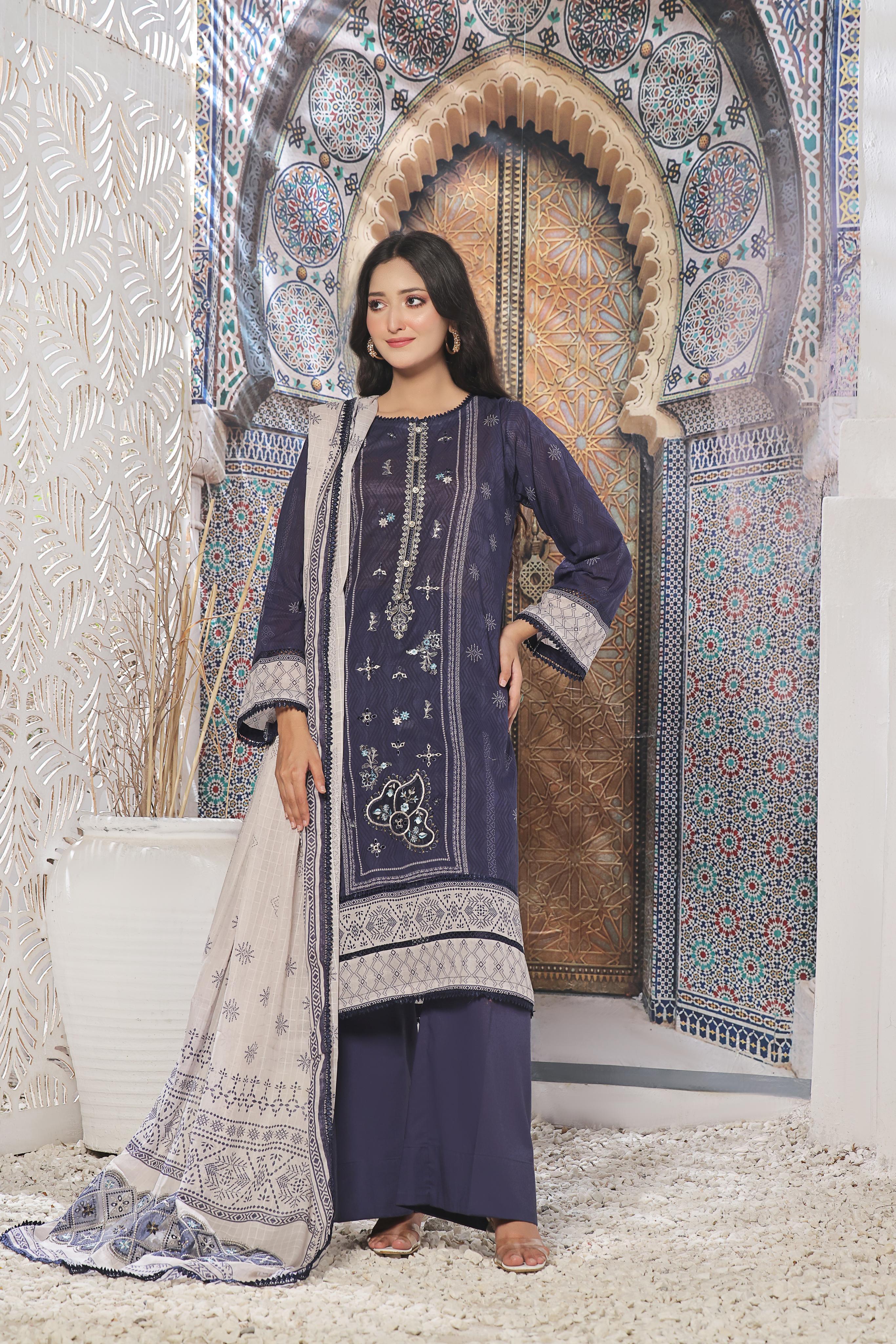 Dressline Un Stitched 3 Pcs Emb Laserkari Digital Printed Lawn Collection