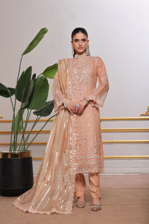 Dressline Red-Rose A Statement Of Elegance Semi Stitched Zari Aiyudiya Net Collection With Staple Lorex Dhari Dupatta & Raw Silk Grip Trousers