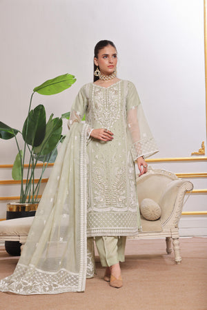 Dressline Lotus Refined Grace In Net Viscose Semi Stitched Aiyudiya Net Viscose Suit With Raw Silk Grip Trousers