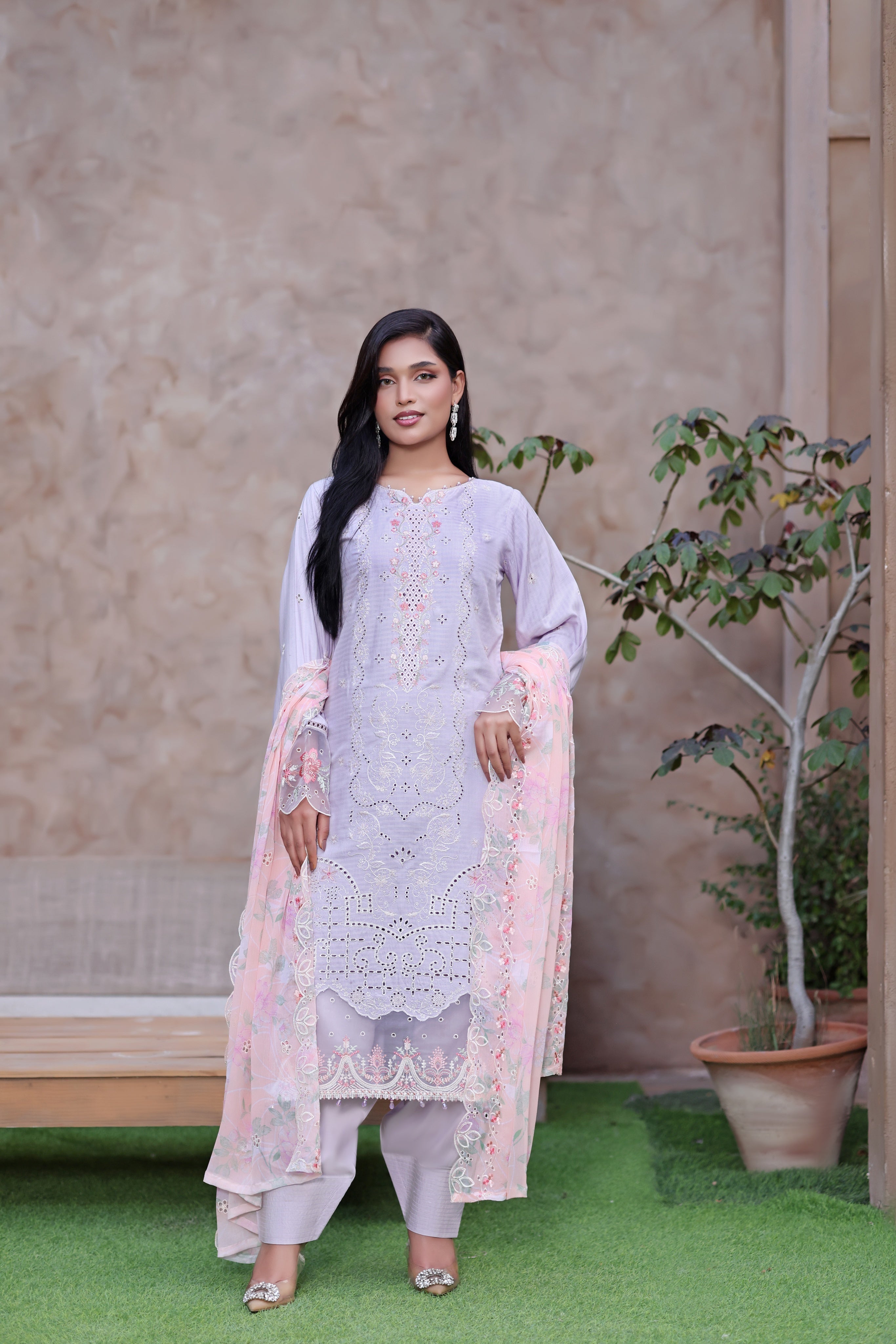 Anaya By Dressline Semi Stitched 3 Piece Formals Collection'2025-anaya-PurpPnk