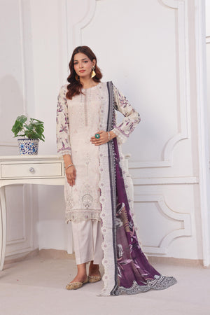 Dressline Launching New Unstitched  3 Pcs Premium Chikankari & Cutwork Emb Digital Printed Lawn Collection