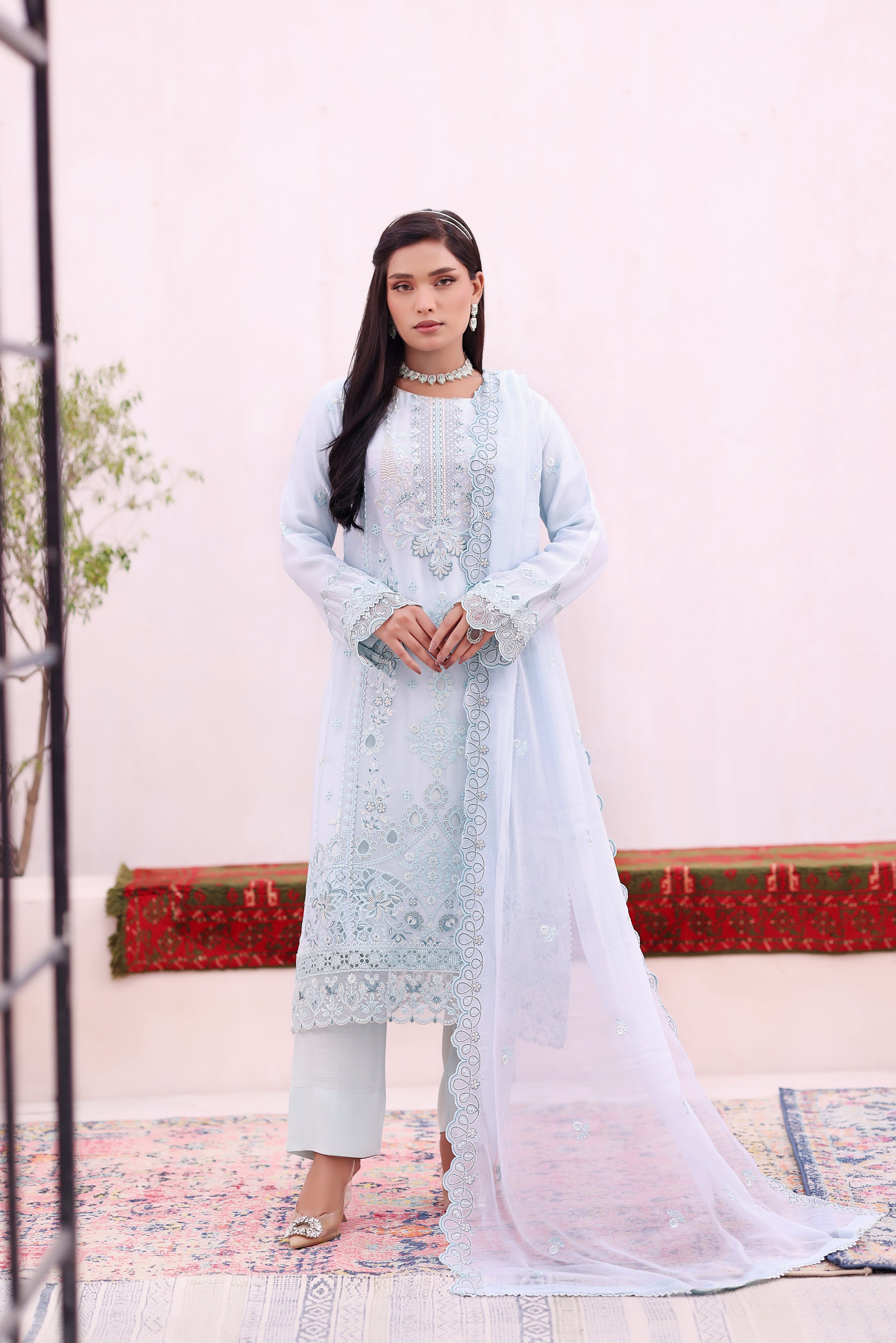 Pulse By Dressline Stitched 3 Piece Formals Collection'2025-pulse-stitched-icy-sky
