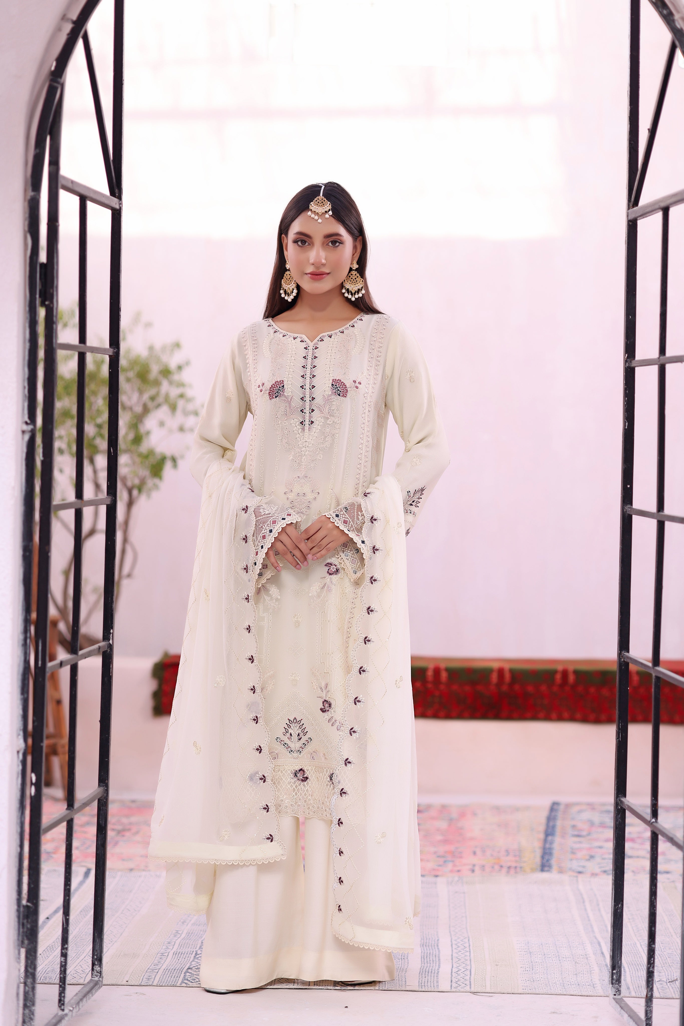 Pulse By Dressline Stitched 3 Piece Formals Collection'2025-pulse-stitched-ivory-glow