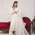 Abeeha By Dressline Stitched 3 Piece Organza Formals Collection'2025-abeeha-ivory