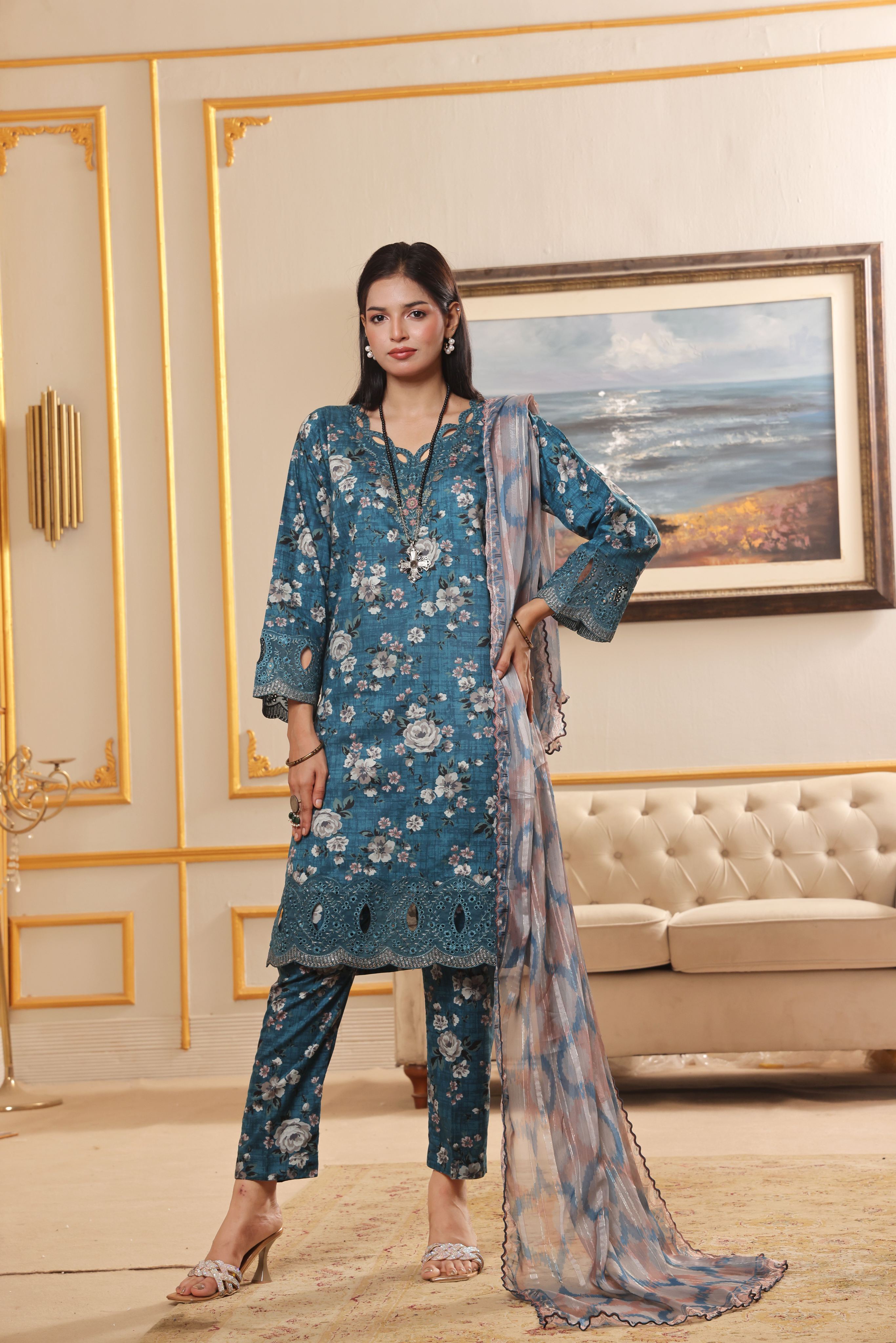 Dressline Zahra New Stitched Fancy Emb Chikankari Lawn Fancy  Dupatta Collection