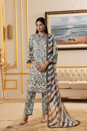 Dressline Zahra New Stitched Fancy Emb Chikankari Lawn Fancy  Dupatta Collection