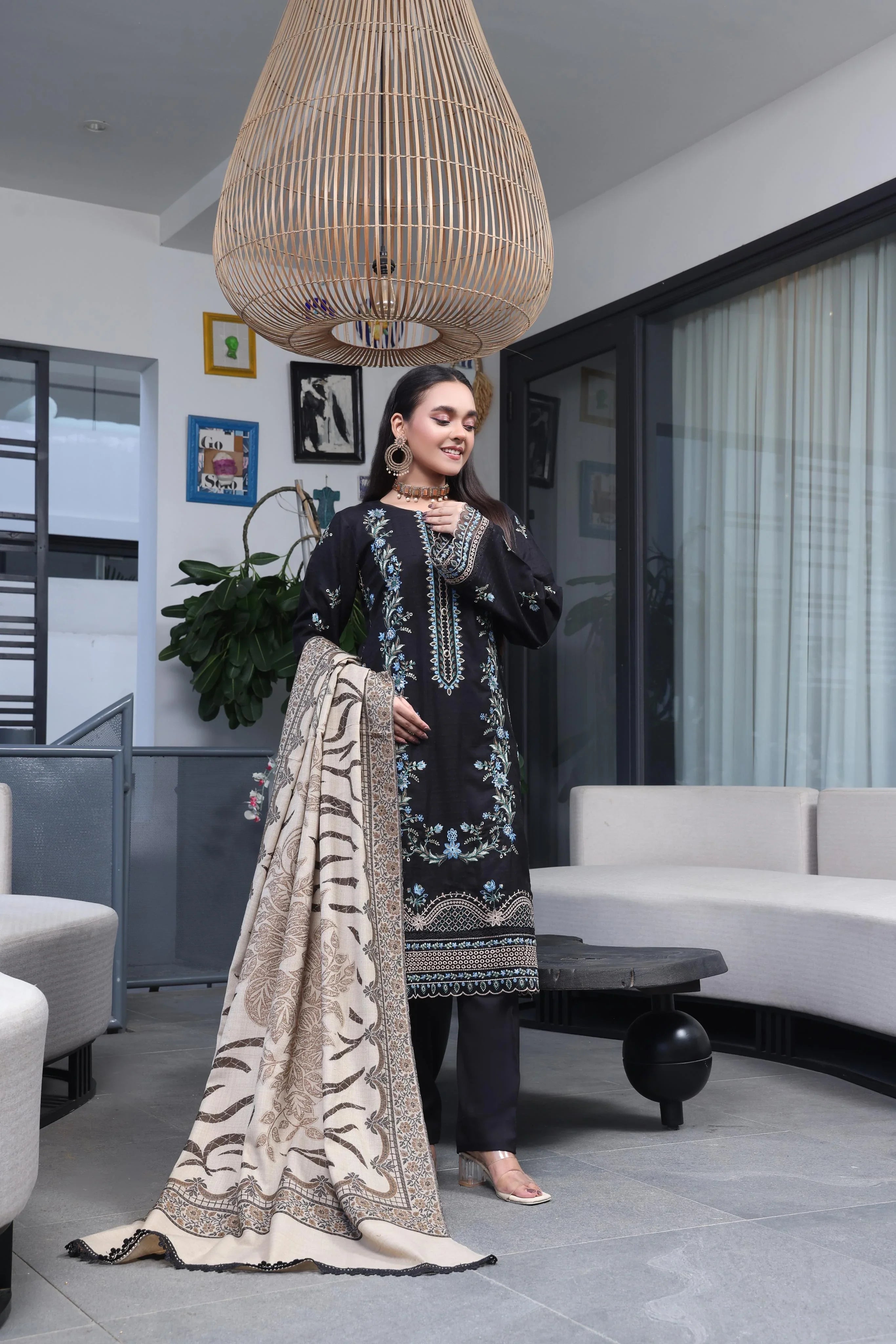 Dressline Semi Stitched 3 Pcs Luxury Emb  Khaddar Collection