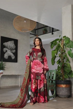 Whisper Winds By Feathers Unstitched 3 Piece Lawn Collection'2025-GULROOH-FT490