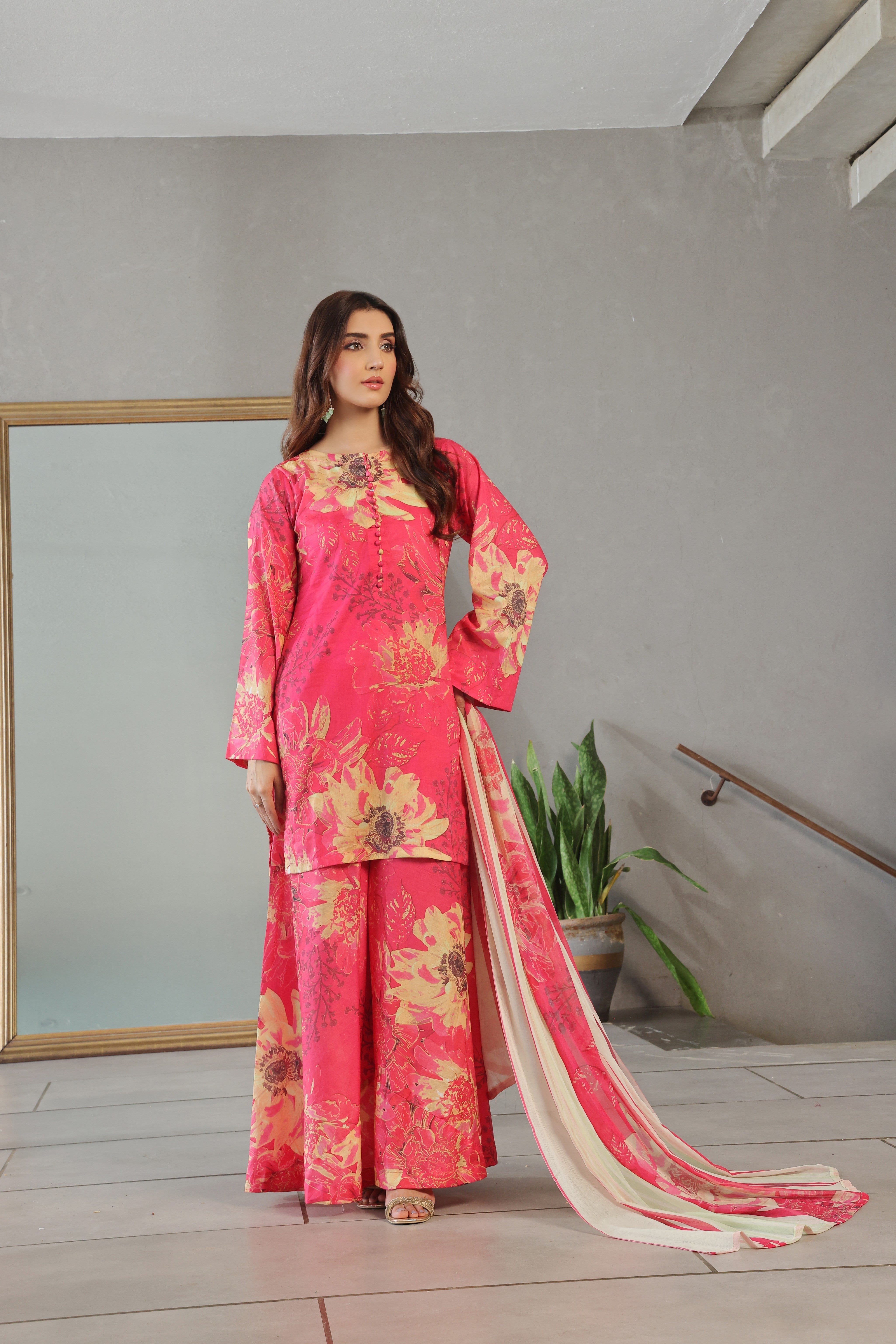 Whisper Winds By Feathers Unstitched 3 Piece Lawn Collection'2025-ROZBERRY-FT491