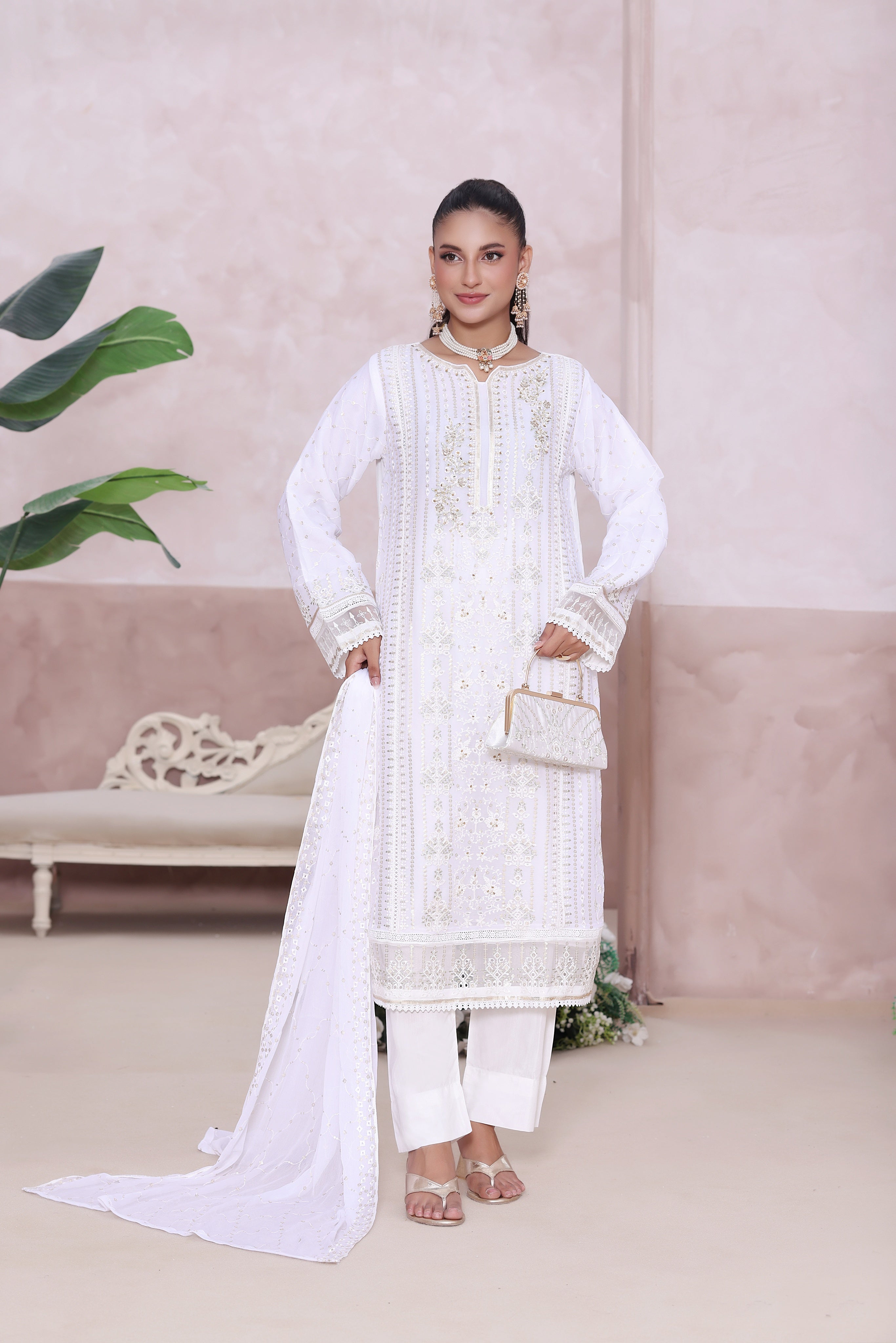 Nehal By Dressline Stitched 3 Piece Luxury Chiffon Formals Collection'2025-nehal-chiffon-3pc-Stitched-white1