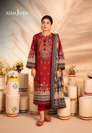 Asim Jofa Prints Collection Ajub-02 Printed Lawn 3 Pcs