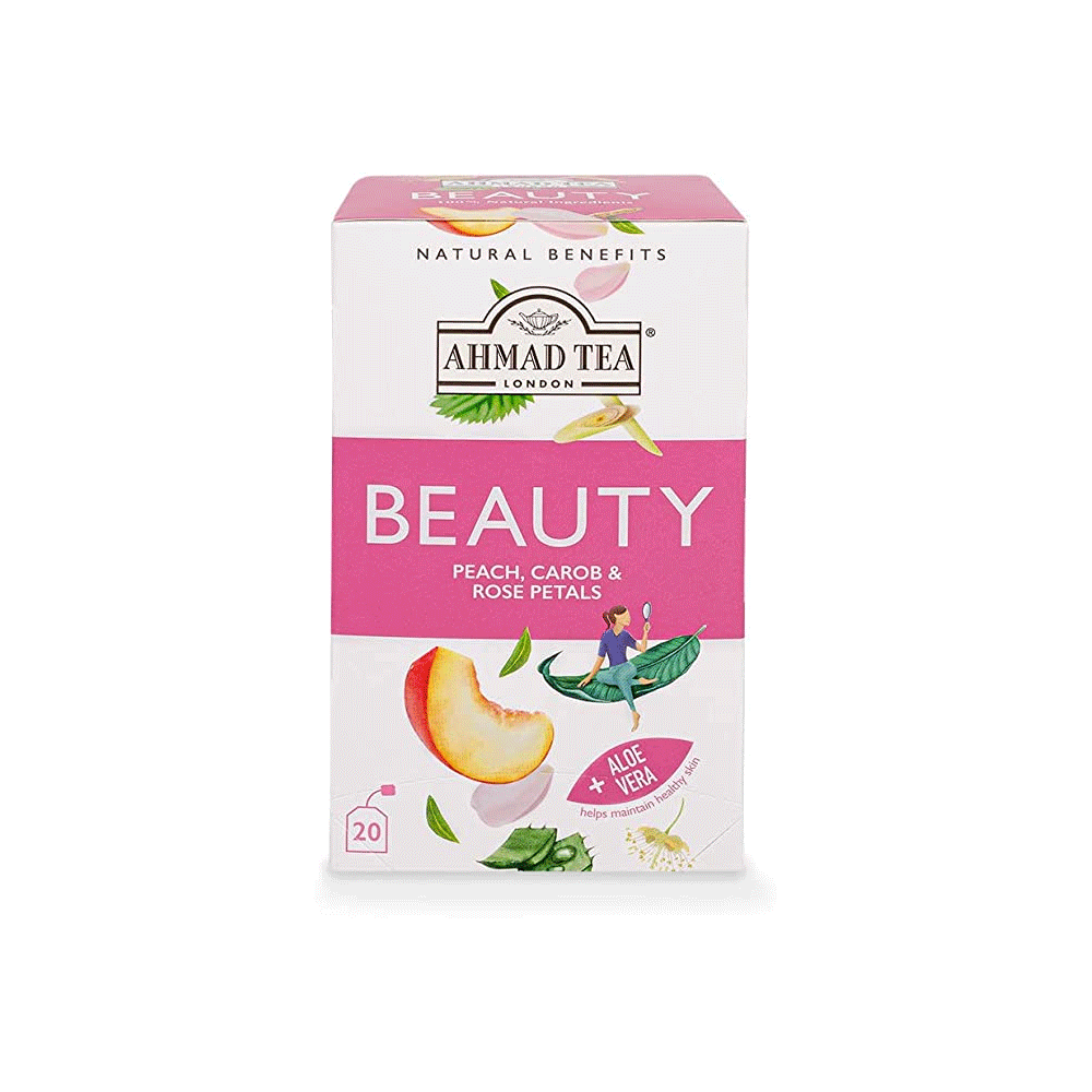 Ahmad Tea Beauty Peach, Carob & Rose Petals 20s - Snapcart.pk