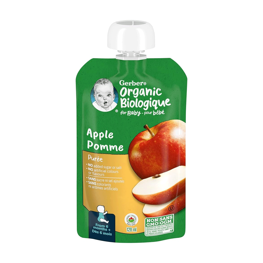 Gerber Organic Biologigue Apple Pomme Puree 128ml