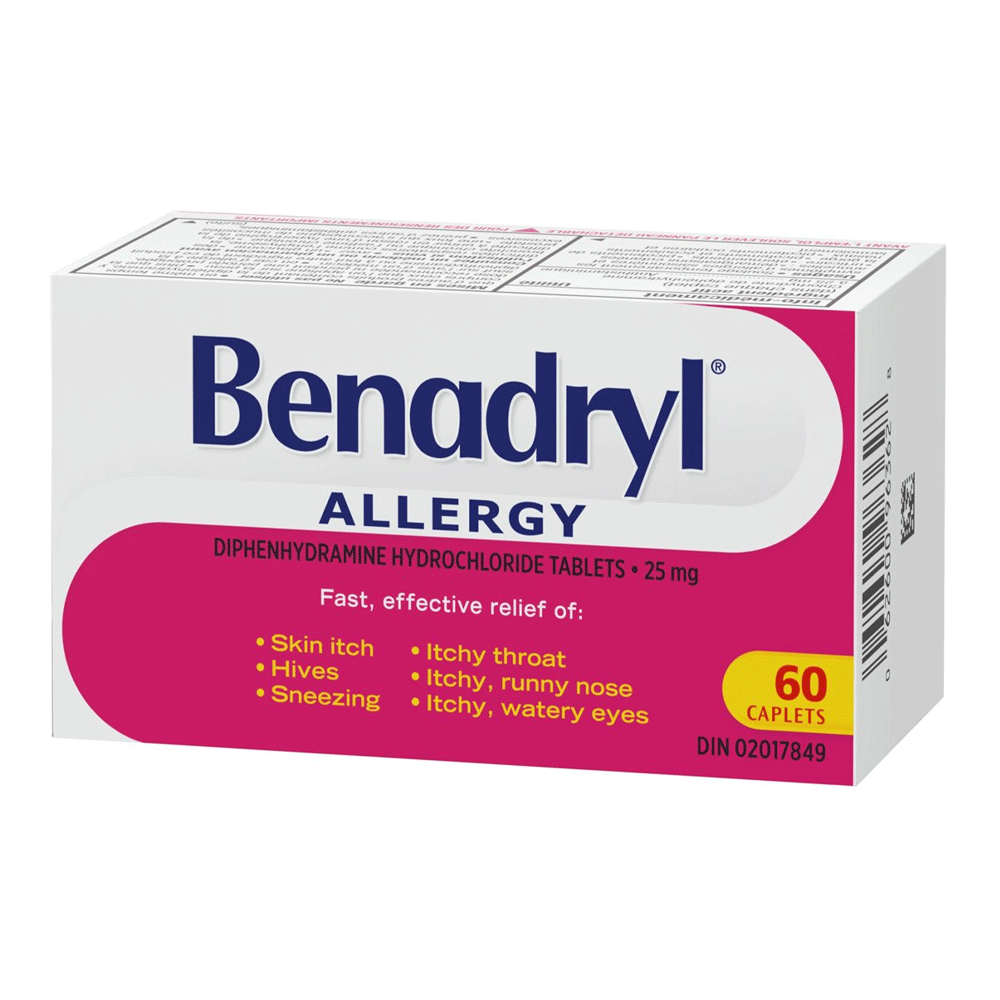 Benadryl Allergy 25mg Caplets 60s (Canada)