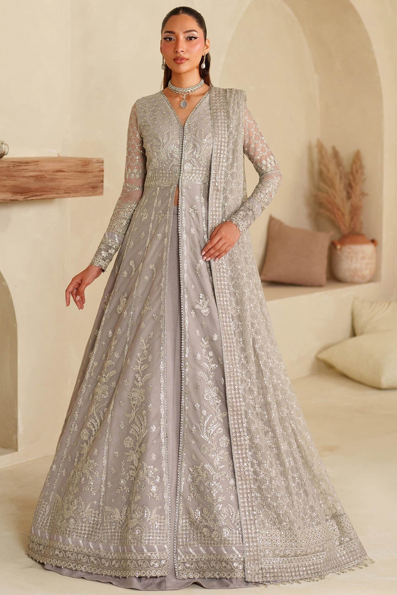 Meesa By Zarif Unstitched 3 Piece Luxury Formals Suit-ZRF-ML-06-LEMHA