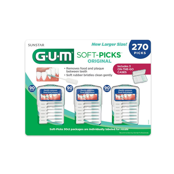Sunstar G.u.m Soft Picks Orignal With Travel Cases 3 Packs 270s - Snapcart.pk