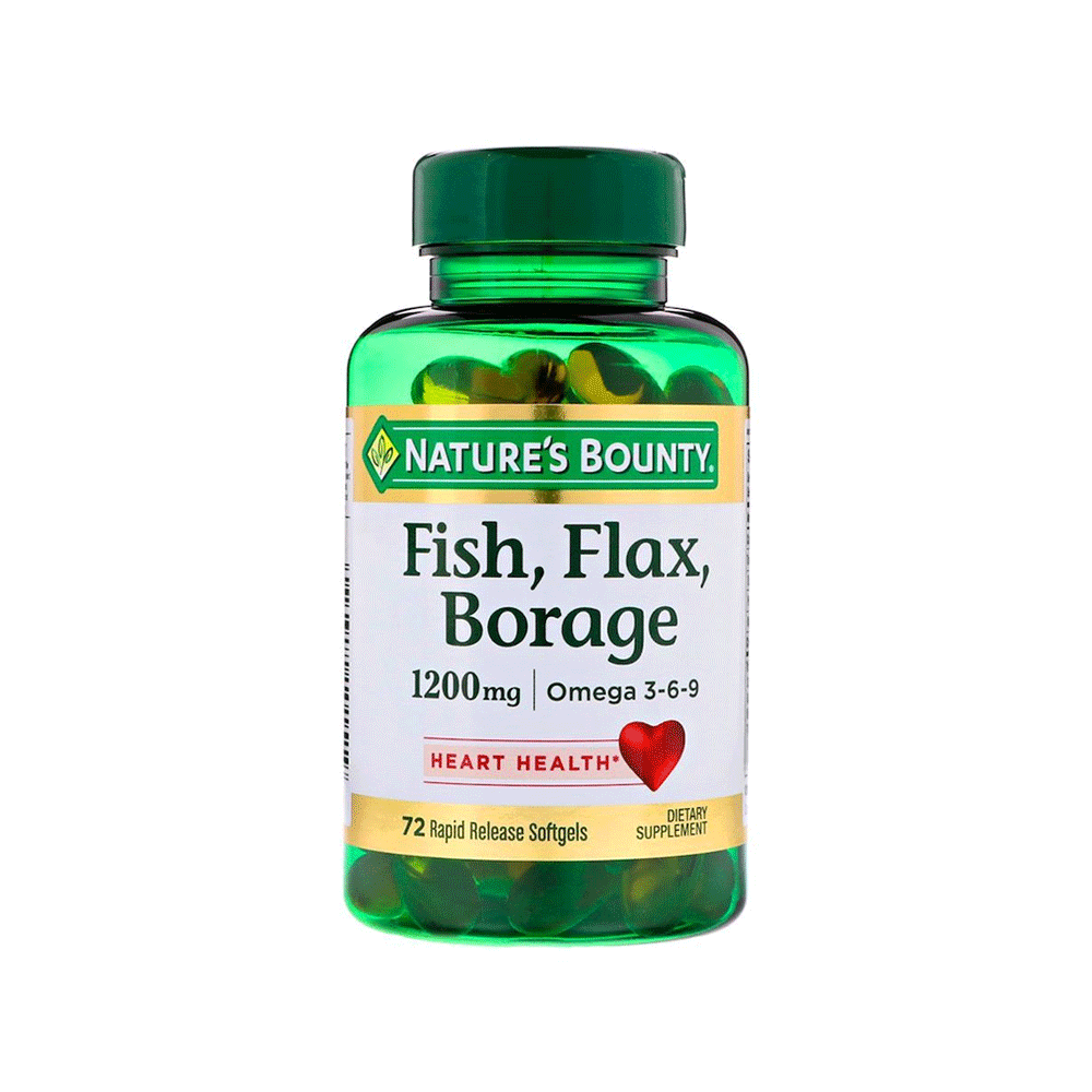 Nature's Bounty Fish Flax Borage 1200mg 72 Soft Gels - Snapcart.pk