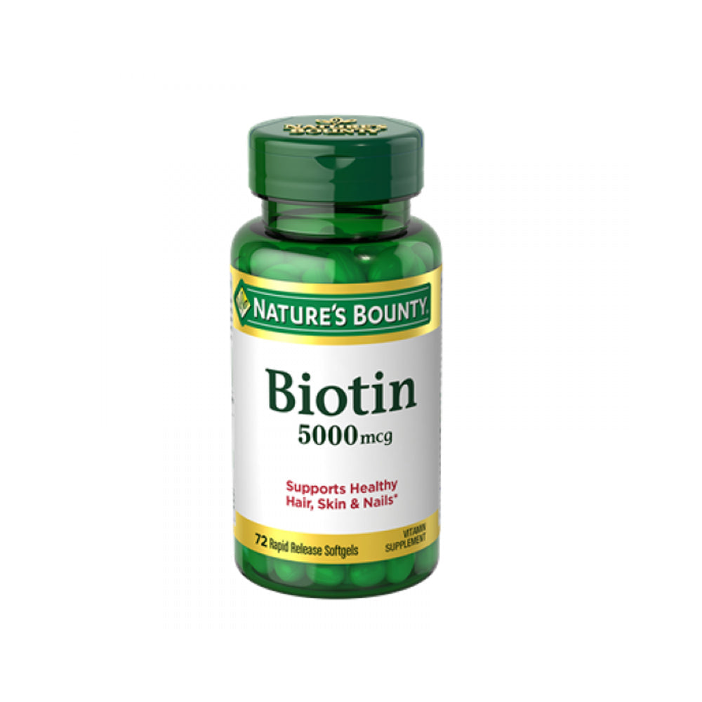 Natures Bounty Biotin 5000mcg 72 Softgels - Snapcart.pk