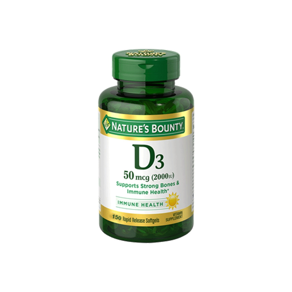 Natures Bounty D3 50mcg (2000iu) Softgels 150s - Snapcart.pk