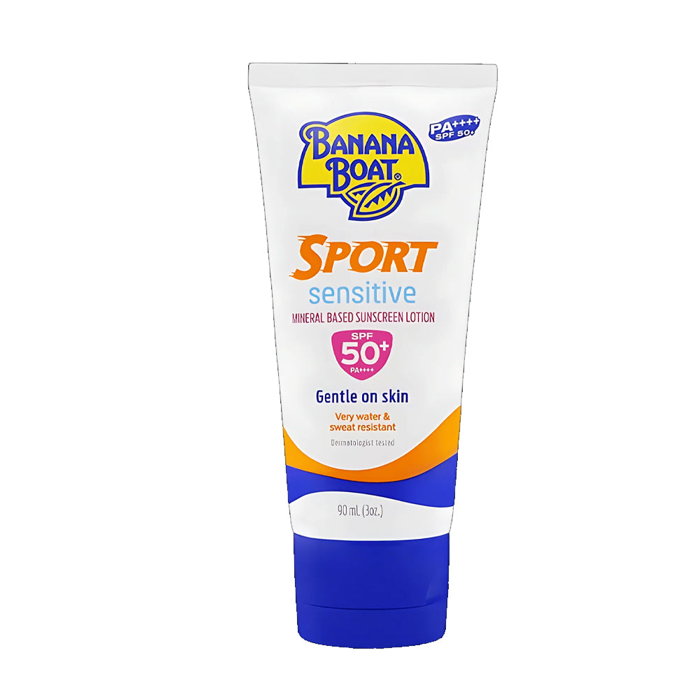 Banana Boat Sport Sensitive Mineral Based Sunscreen Lotion SPF50+ 90ml - Snapcart.pk