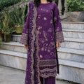 Bahar By Farasha Unstitched 3 Piece Emb Lawn Edit-II Collection-08-Raven Plum