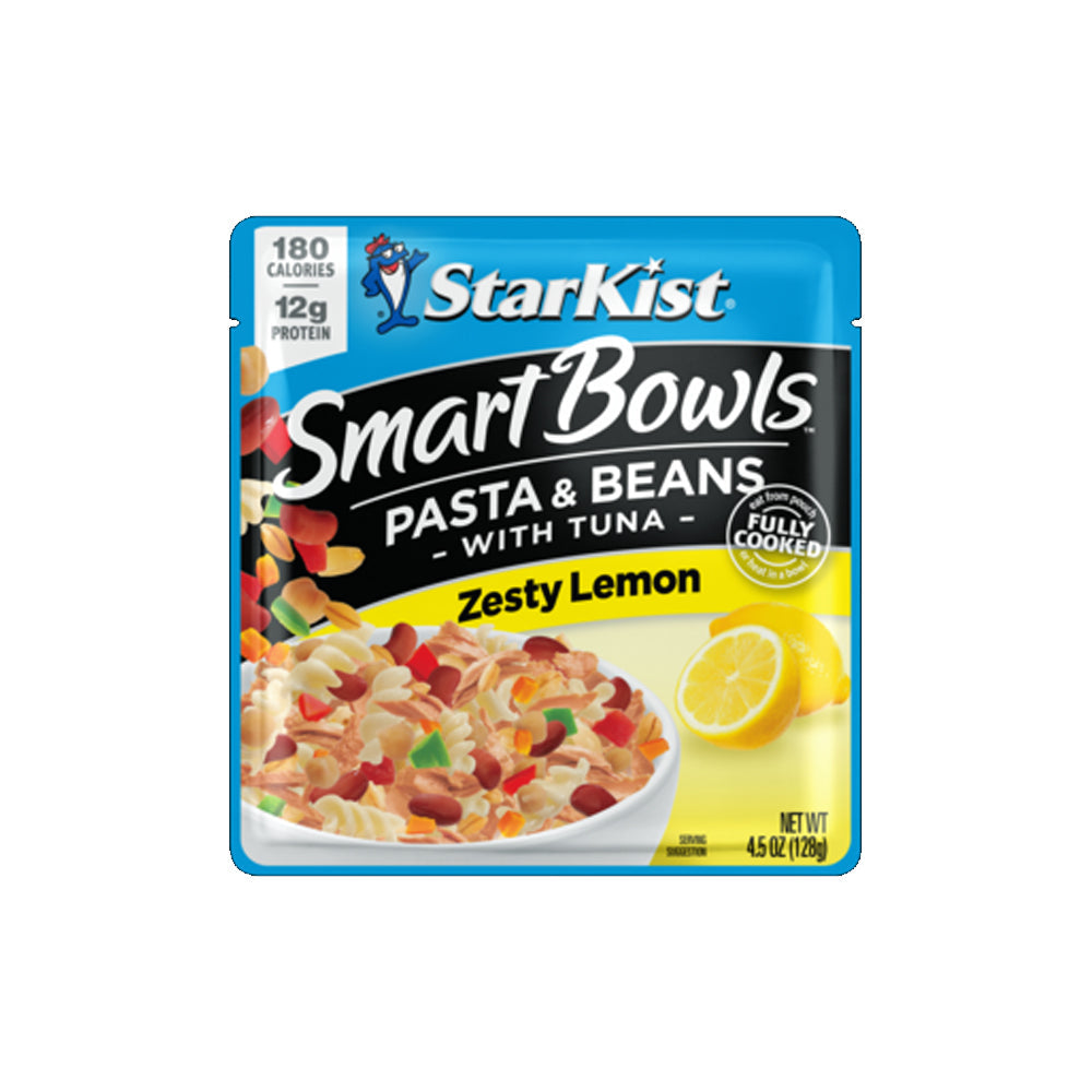 Starkist Smart Bowls Pasta & Beans With Tuna Zesty Lemon 128g - Snapcart.pk