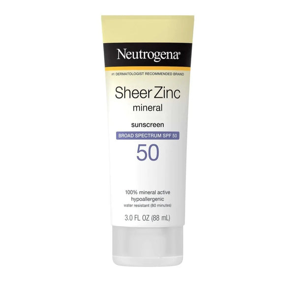 Neutrogena Sheer Zinc Mineral Sunscreen Lotion SPF 50 88Ml