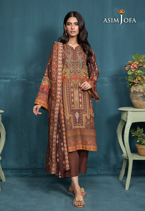 Asim Jofa Gul Rung Pret Collection Ajgr-18 Printed Swiss Lawn 3 Pcs