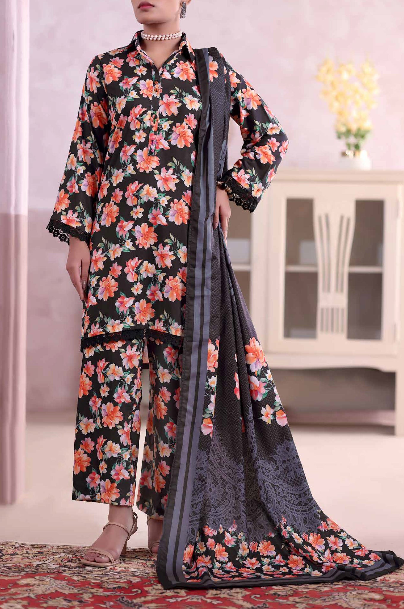 Khaas by Aizal Stitched 3 Piece Printed Ayudia Collection'2025-A-K-09