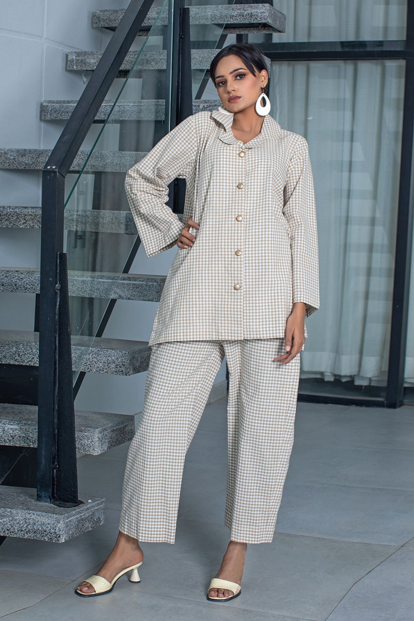 Urban Cut 2 Piece Cotton Yarn Dyed Co- Ord Set