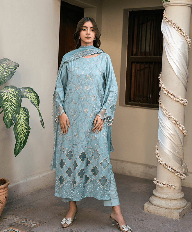 Baad-E-Naubahaar By Kaanthaa Unstitched 3 Piece Summer Suit-Barkha- Unstitched Embroidered Suit (3 Piece)