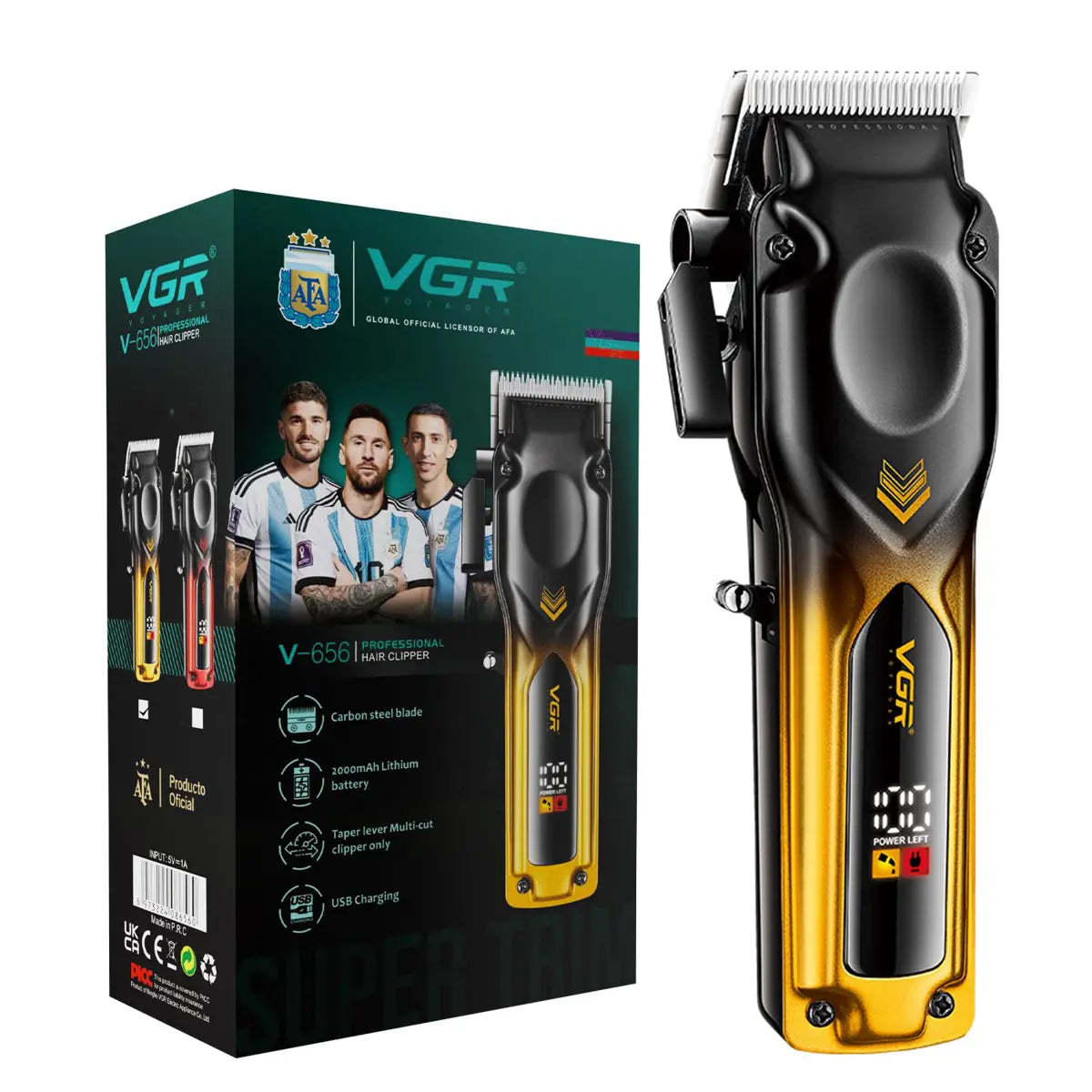 VGR-V-656 Professional Hair Clipper for Men  Ceramic & Stainless Steel Blades