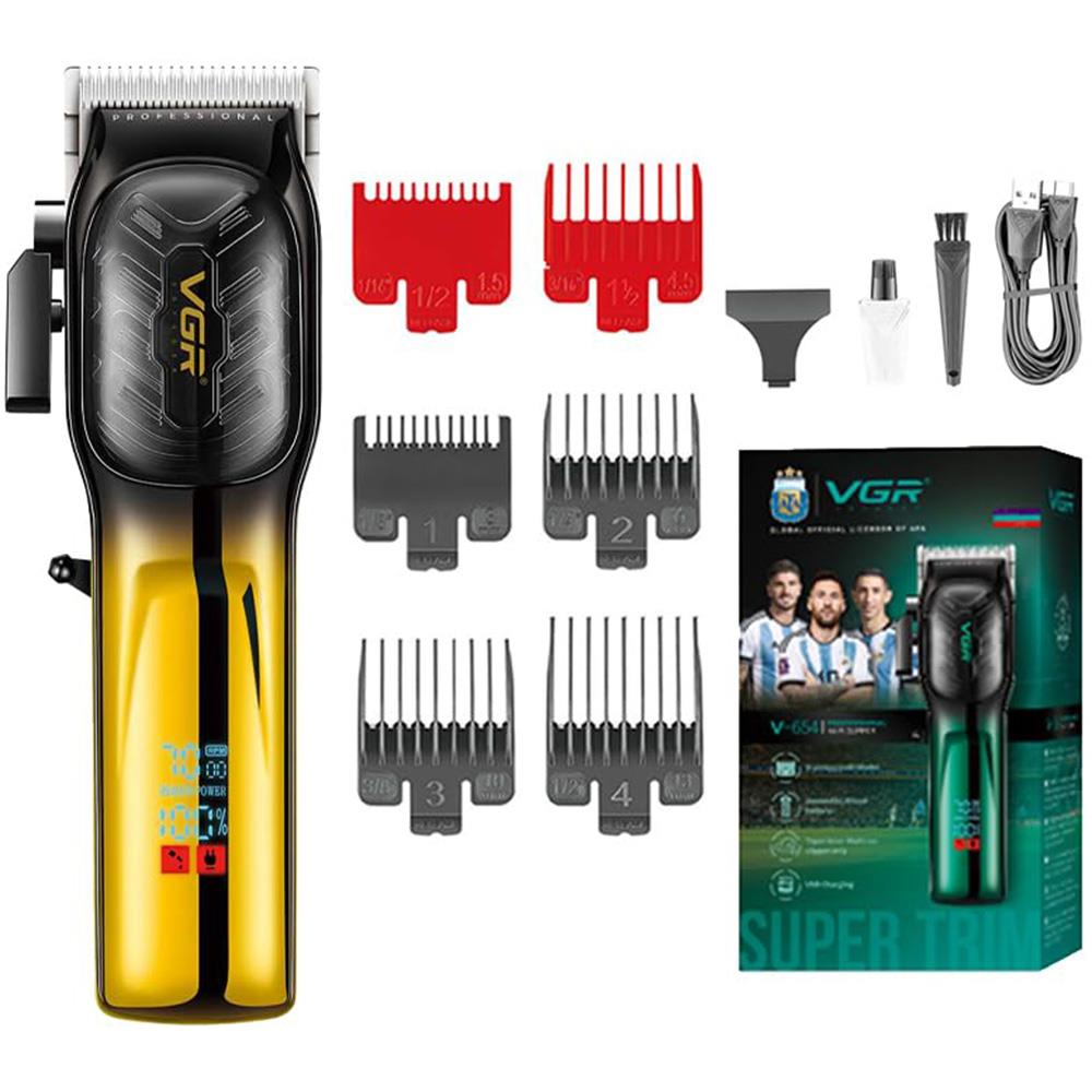 VGR-V-654 Professional Salon Quality Hair Clipper For Men 7000 RPM DC Motor, Taper Lever Adjustment, LED Display, Cord/Cordless Uses