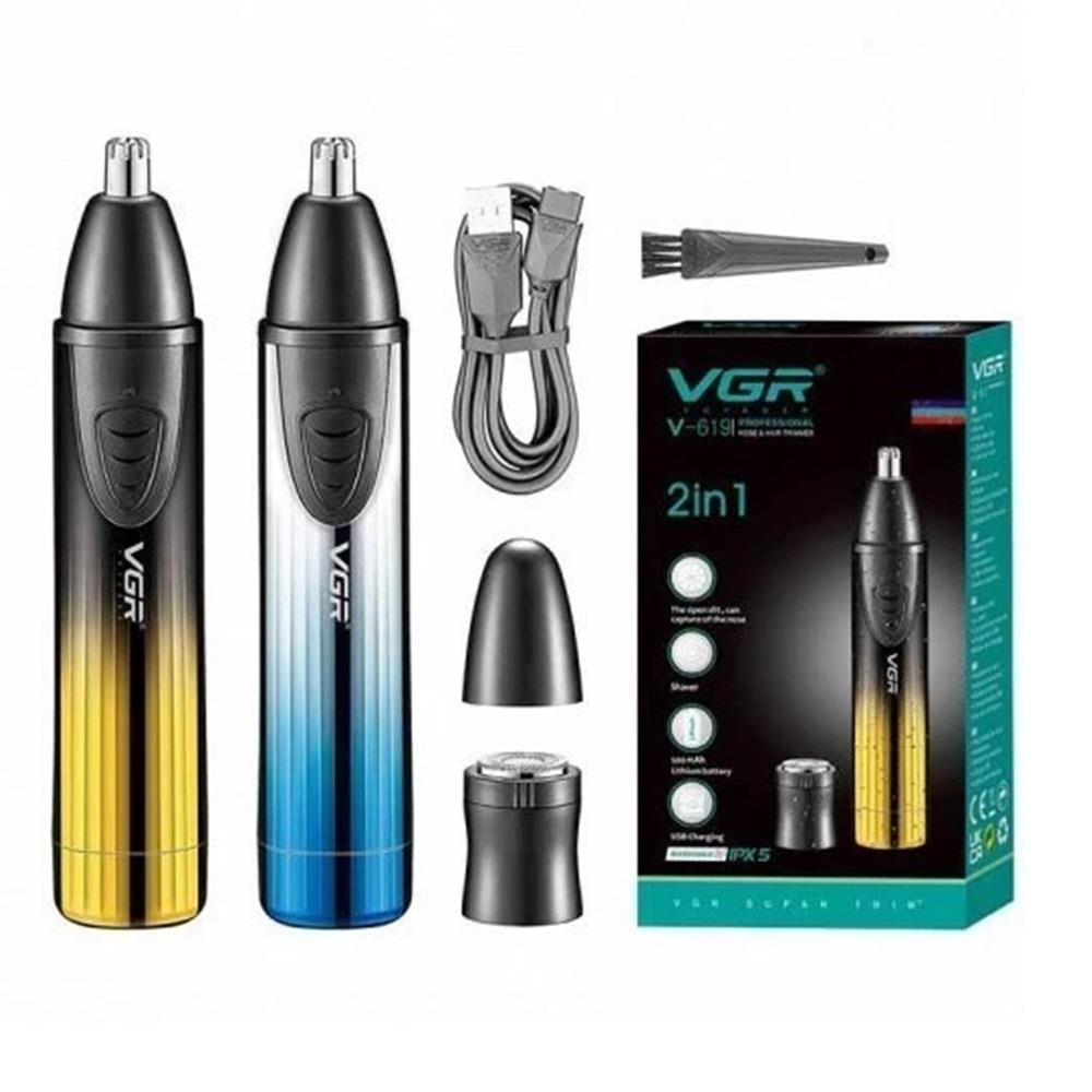 VGR-V-619 2in1 Washable IPX5 Professional Hair Removal Appliances Electric Shavers Ear & Nose Hair Trimmer