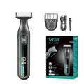 VGR-V-360 Digital Display Cordless Dual Sided OneBlade Trimmer & Shaver 0.5-9mm Adjustable Comb for complete Beard Styling & Body Hair Trimming Fully Washable IPX6 Waterproof