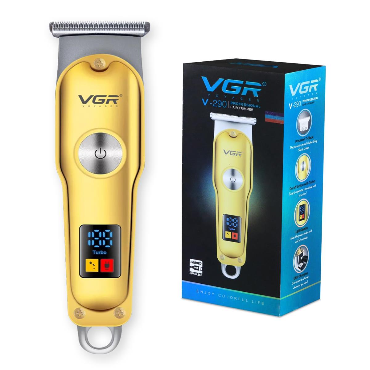 VGR-V-290 Professional Cordless Hair Clipper with LED Display