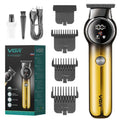 VGR-V-989 Pro Li Outliner Rechargeable Electric Cordless Hair Clippers with Digital Display & Dual Motor Grooming Kits T-Blade Close Cutting 0mm Bald Head Clipper for Men 180 mins Runtime