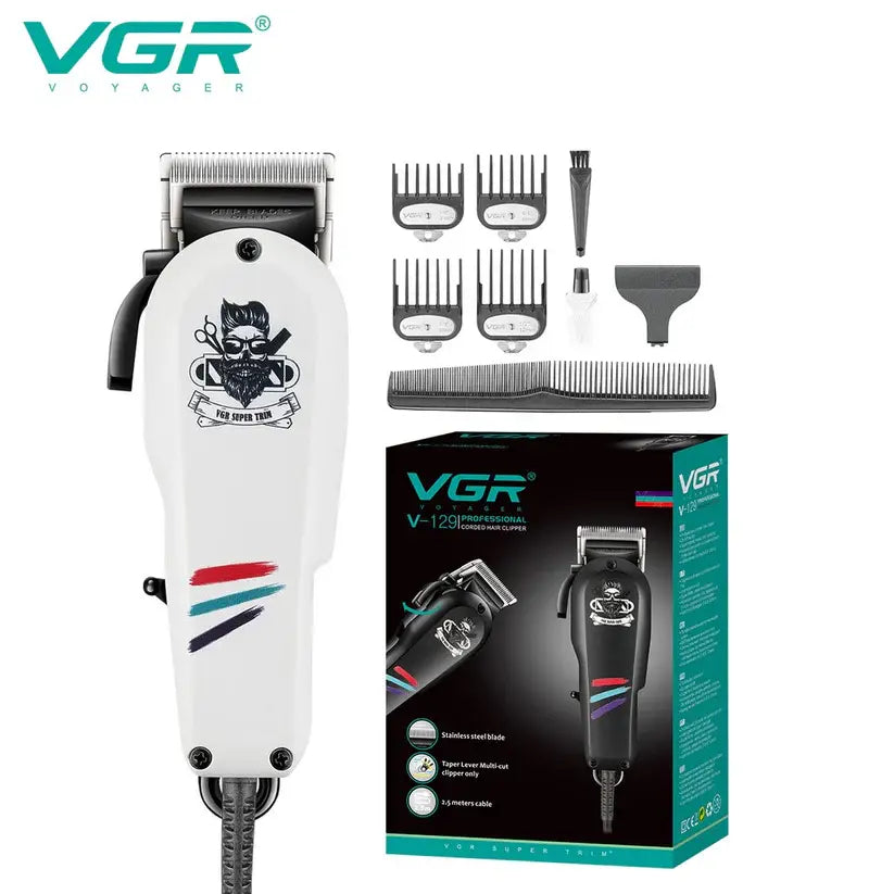 VGR V-129 Professional Hair Clipper & Beard Trimmer â€“ Adjustable, AC-Powered, Low-Noise Grooming Tool