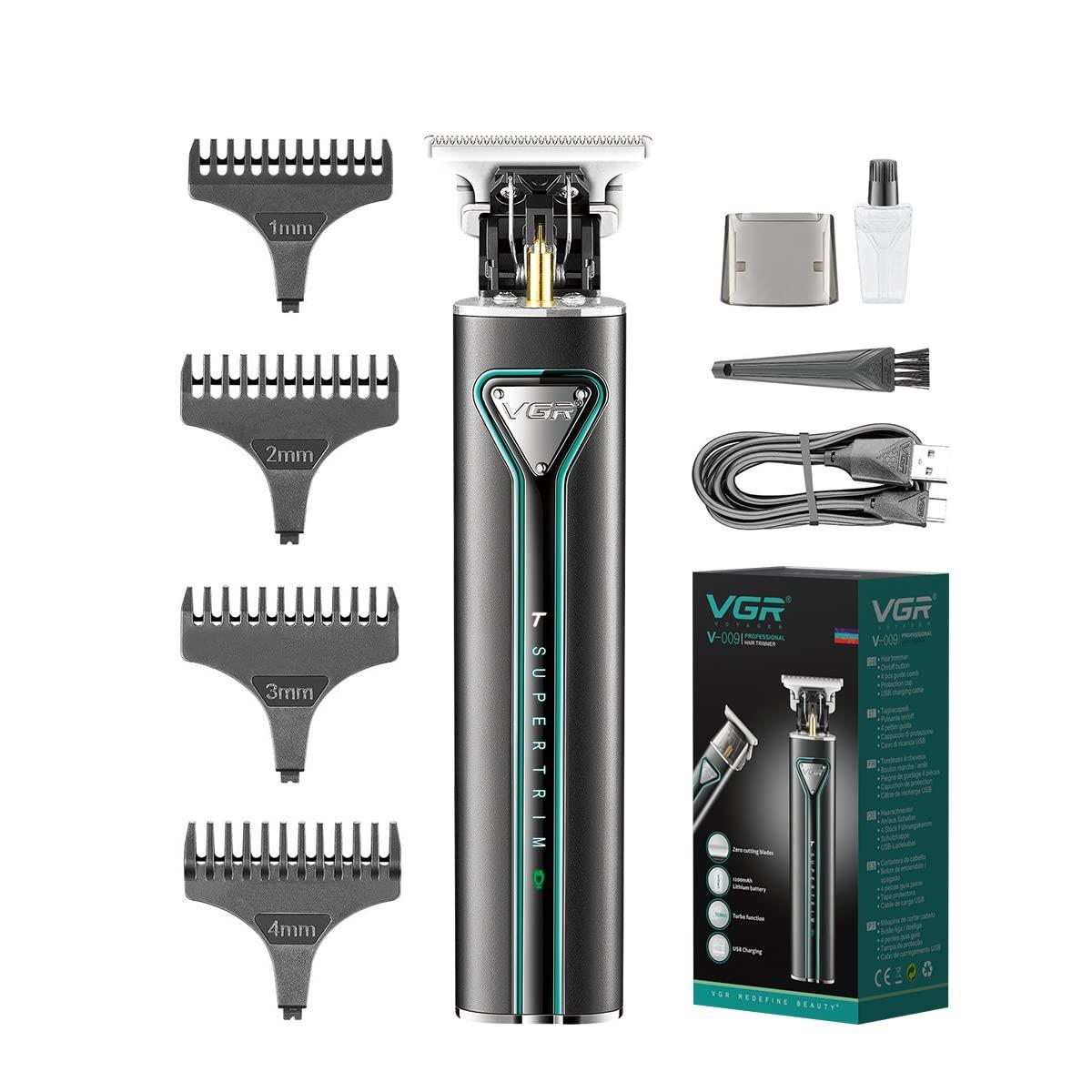 VGR-V-009 Professional Pro Li Outliner Cordless Hair Clipper with Dual Motor Grooming Kits T-Blade Close Cutting Trimmer for Men