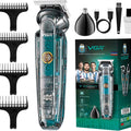 VGR-Beard Trimmer Men Cordless IPX6 Waterproof - Rechargeable USB-C - Nasal Ear Nostril Nose Hair Attachment V-949