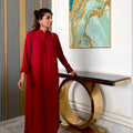 Manahils Stitched 2 Piece Tunic Blood Red Long Button Set